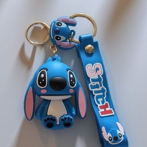 Blue Stitch Keychain with Strap